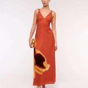 Abercrombie & Fitch Rust Floral Maxi Dress